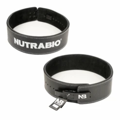 NutraBio 4" Elite Leather Lifting Belt With Lever